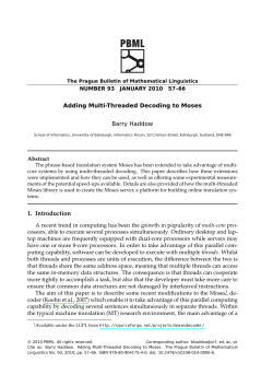 Adding Multi-Threaded Decoding to Moses
