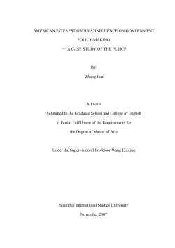 AMERICAN INTEREST GROUPS` INFLUENCE ON GOVERNMENT