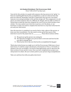 Grit Student Worksheet: The Perseverance Walk From