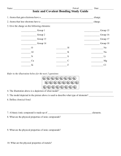 Ionic and Covalent Study Guide