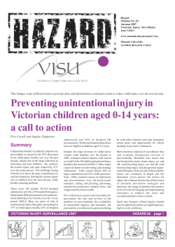 Preventing unintentional injury in Victorian children 0