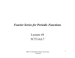 Fourier Series for Periodic Functions Lecture #8 5CT3,4,6,7
