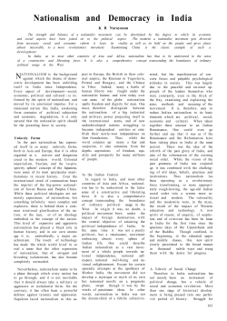 Nationalism and Democracy in India