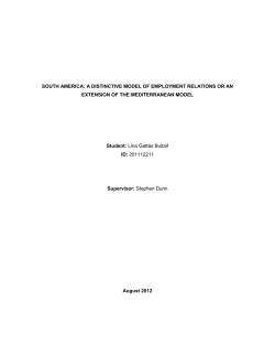 SOUTH AMERICA: A DISTINCTIVE MODEL OF EMPLOYMENT