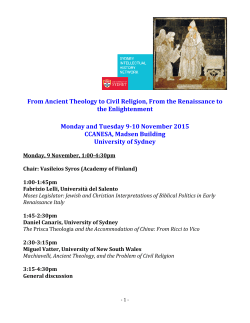 From Ancient Theology to Civil Religion, From the Renaissance to