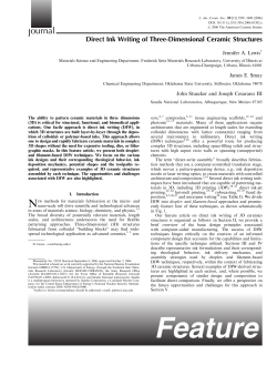 Direct Ink Writing of Three-Dimensional Ceramic Structures