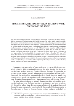 prosimetrum, the mixed style, in tolkien`s work the lord of the rings1