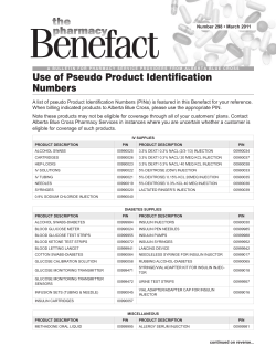 Use of Pseudo Product Identification Numbers