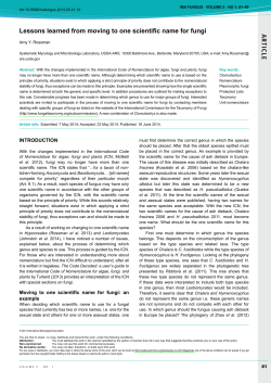 Lessons learned from moving to one scientific name for fungi