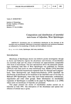 Composition and distribution of intertidal meiofauna of Isfjorden