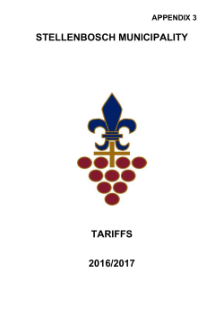 Final Draft Consolidated Tariff Proposals 20162017 updated