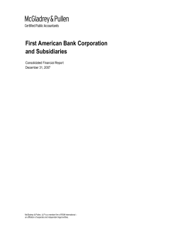 First American Bank Corporation and Subsidiaries
