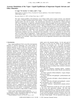 Accurate Simulations of the Vapor-Liquid Equilibrium of Important