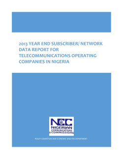 2013 Year End Subscriber Network Data Report