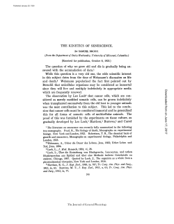 THE KINETICS OF SENESCENCE