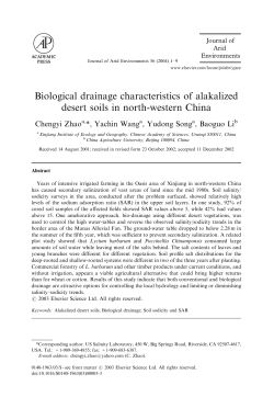 Biological drainage characteristics of alakalized desert soils in north