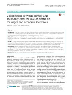 Coordination between primary and secondary care