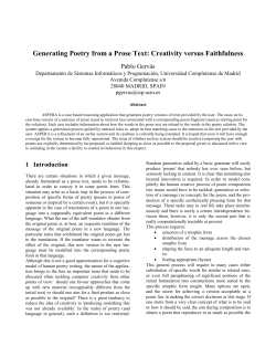 Generating Poetry from a Prose Text: Creativity
