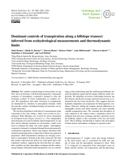 Dominant controls of transpiration along a hillslope transect inferred