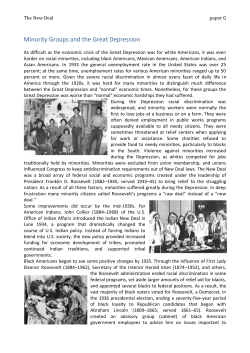 Minority Groups and the Great Depression