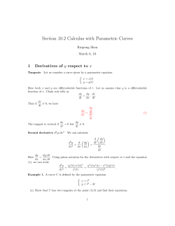 Section 10.2 Calculus with Parametric Curves