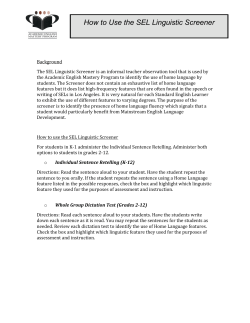 SEL Linguistic Screener
