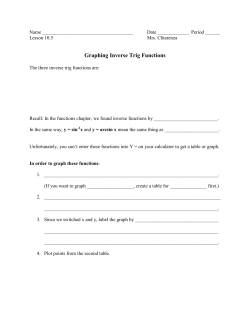 Graphing Inverse Trig Functions