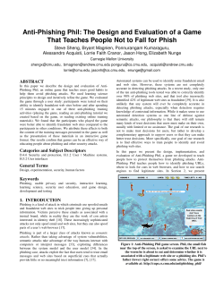 Anti-Phishing Phil - Carnegie Mellon School of Computer Science