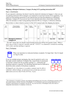 IATA`s packing instructions 650 - Environmental Health and Safety