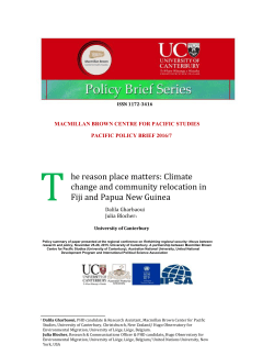 he reason place matters: Climate change and community relocation