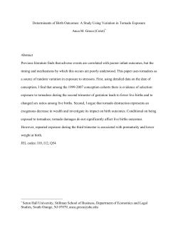 Determinants of Birth Outcomes: A Study Using Variation in Tornado