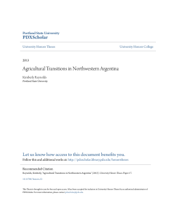 Agricultural Transitions in Northwestern Argentina