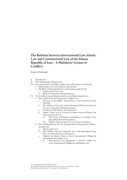 The Relation between International Law, Islamic Law and