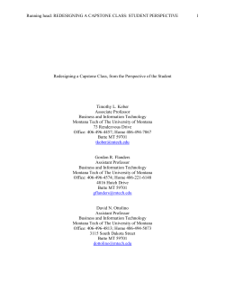 REDESIGNING A CAPSTONE CLASS