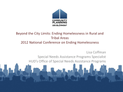 Lisa Coffman Special Needs Assistance Programs Specialist HUD`s