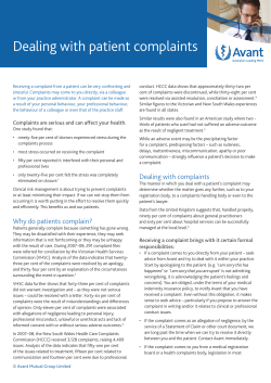 Dealing with patient complaints