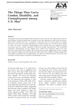 The Things They Carry: Combat, Disability, and Unemployment