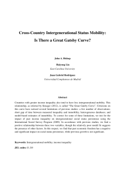 Cross-Country Intergenerational Status Mobility: Is There a Great
