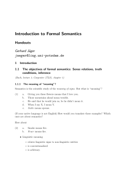Introduction to Formal Semantics