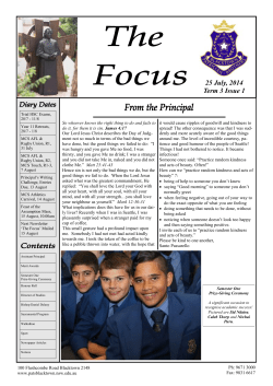 25 July, 2014 Term 3 Issue 1 - Patrician Brothers` College