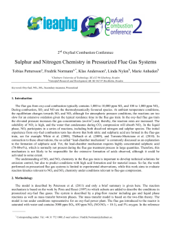 Sulphur and Nitrogen Chemistry in Pressurized Flue Gas