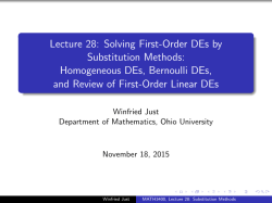 Solving First-Order DEs by Substitution Methods