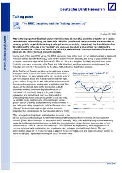 The BRIC and the Beijing consensus