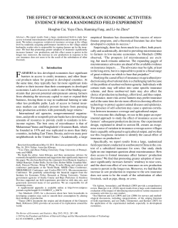 THE EFFECT OF MICROINSURANCE ON ECONOMIC ACTIVITIES