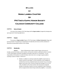 Our Chapter Bylaws - Calhoun Community College
