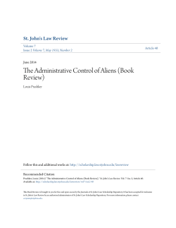 The Administrative Control of Aliens (Book Review)