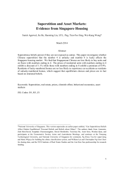 Superstition and Asset Markets: Evidence from