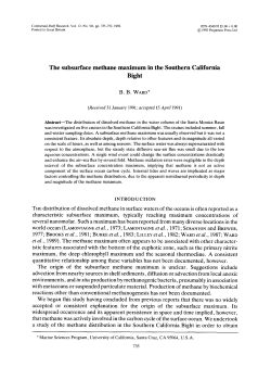 The subsurface methane maximum in the Southern California Bight