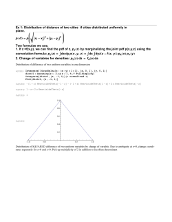Ex 1: Distribution of distance of two cities if cities distributed
