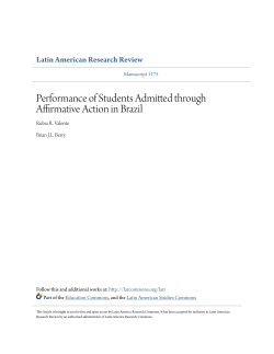 Performance of Affirmative Action Students in Brazil